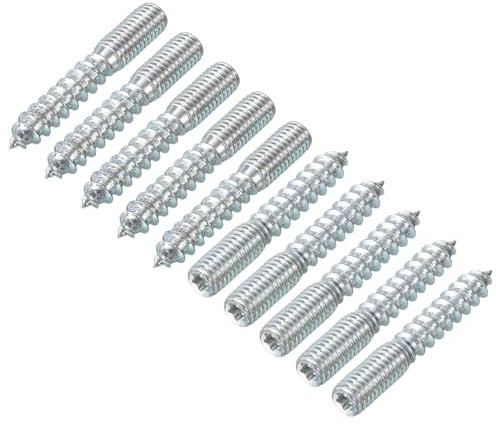 QUARKZMAN Boulons de suspensions M8 Longueur 2(50mm) Boulons à Double Tête Vis Autotaraudeuse 8mm Joint en Bois Pieds de Meuble 16Pcs