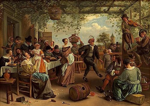 NAAYRASA Berühmte Gemälde Poster Und Drucke Abstraktes Gemälde Das Tanzende Paar Von Jan Havickszoon Steen für Schlafzimmer Home Decor 60x90cm