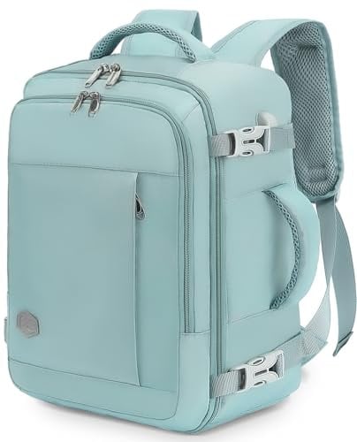 VANKEV Easyjet Cabin Bag 45x36x20 Travel Bag Hand Luggage Backpack Underseat Carry-ons Laptop Backpack Rucksack Cabin Size Flight Bag Fit 15.6 Inch Laptop Light Blue