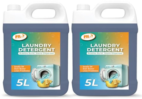 FILO Laundry Detergent Liquid 2x 5L | Eco-friendly Washing Detergent| Concentrated Formula with Fresh Linen Fragrance Washing Liquid | Premium and Gentle on Fabrics, 128 Washes