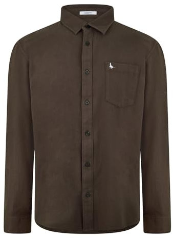 Jack Wills Mens Plain Flannel Shirt Chocolate M