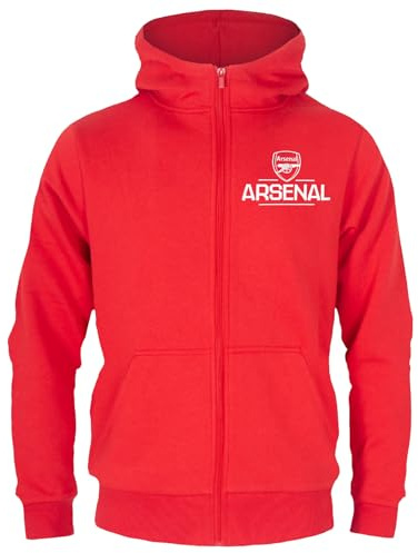 Arsenal FC Official Football Gift Boys Fleece Zip Hoody Red 6-7 Years