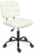 Leader Accessories Schreibtischstuhl höhenverstellbarer Bürostuhl ergonomischer Drehstuhl ohne Armlehnen Home Office Stuhl mit mittleren Rückenlehne Bürodrehstuhl Belastbarkeit bis 120KG Weiß
