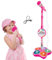 Kids Microphone and Stand, Kids Karaoke Machines for Girls Boys, Kids Microphone and Stand Childrens Karaoke Machine with Lights Pedal, Sing Musical Toy (Pink)