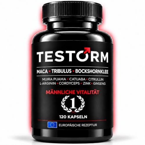 Vitalität und Energie für Männer mit Zink, Maca und Tribulus – 120 Kapseln | Testosteron beim Mann: Zink trägt zur Erhaltung eines normalen Testosteronspiegels im Blut bei – 10-in-1-Formel, natürlich
