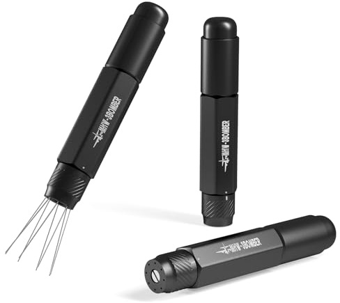 MHW-3BOMBER Retractable WDT Tool-Espresso Distribution Tool with Magnetic Storage,8 Stainless Steel 0.4mm Needles, Adjustable Coffee Stirrer for Baristas, Includes 8 Extra Needles, Black T6188B-OS