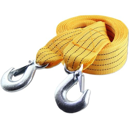 Cordes De Remorquage pour Auto, Câble De Remorquage, Fournitures d'urgence pour Voiture, Corde De Traction Jaune, 3 Tonnes Sangle De Remorquage De 3 Mètres/5 Mètres, Corde De Remorquage Épaissie