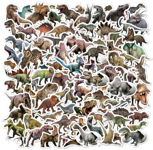 100 Stück Lustiges Dinosaurier Aufkleber Set, süße Dinosaurier Aufkleber wasserfeste Vinyl Aufkleber ästhetische Aufkleber für Dinosaurierliebhaber Sammelalbum Telefon (Dinosaurierform)