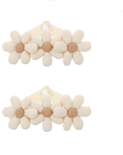 Weenwill Alzapaños Cortinas,2 Piezas Creativo Sujeta Cortinas Flores Bonito Abrazaderas Cortina con Elástico Bohemios para La Decoración de La Ventana del Hotel Home Office Cafés(Beige)
