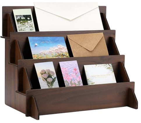 UNICRAFTALE 4 Tier Retail Wooden Display Riser Wood Craft Fair Display Rack Stand Wood Countertop Display Stand for Candle Soap Tumblers Cupcakes Candy Collectibles Perfume 35x26.9x27.9cm