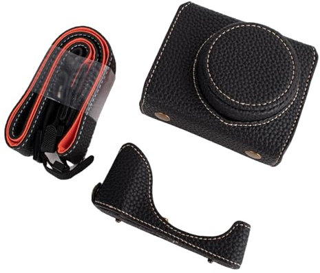 Rieibi G7X G7X II G7X III Case, Vintage Leather Camera Case for Canon PowerShot G7 X/G7 X Mark II/G7 X Mark III DSLR Camera, Protective Case with Strap