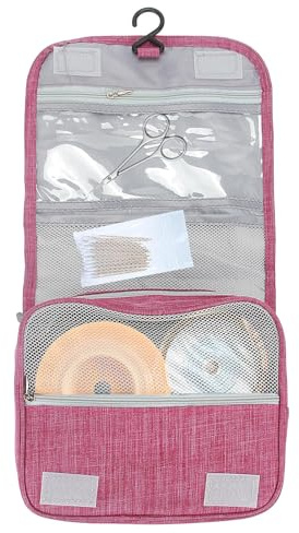 Ostomy Colostomy Travel Bag Hanging Ostomy Supplies Bags for Ostomy Colostomy Ileostomy Foley Catheter Medical Supplies Ileostomy Ostomy Pouch Ostomy Accessory Storage Bag Hanging Toiletry Bag (Red)