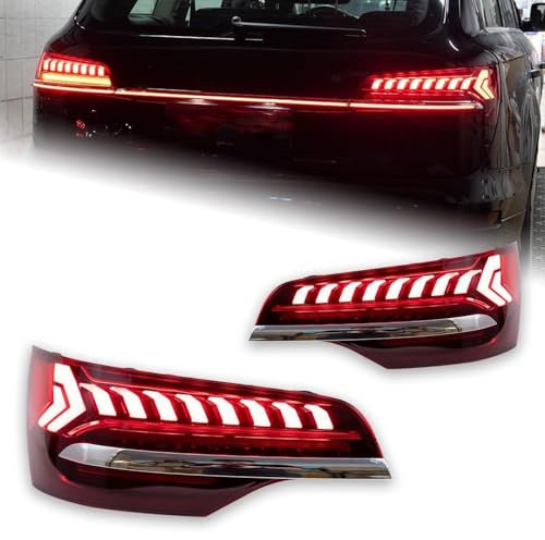 LZGQAZ Auto Rückleuchten für Audi Q7 2006-2009 2010 2011 2012 2013 2014 2015, Hintere Rücklicht Bremslicht Links Rechts Rücklicht-Komplettsets Ersetzen Zubehör,2006-2009