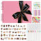 DazSpirit Album Photo Scrapbooking avec Ruban Noir Bordé d'Or, 80 Pages Noires, Livre Photo avec 12 Marqueurs Métalliques, 11 Planchettes de Stickers, Livre d'or pour Mariage & Anniversaire, Rose