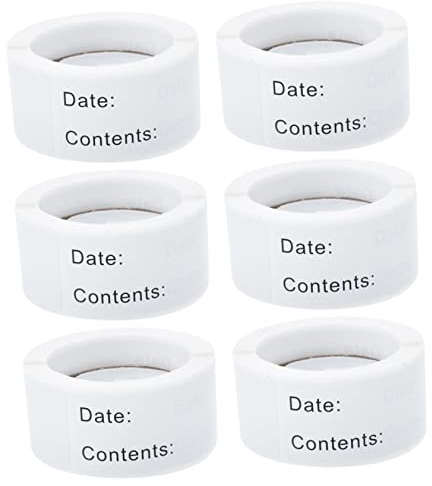 Holibanna 6 Rolls Adhesive Date Labels for Freezer Breast Milk Storage Food Preservation Stickers for Bottles and Bags Refrigerator Organizing Tags Write with Ballpoint Gel Pen