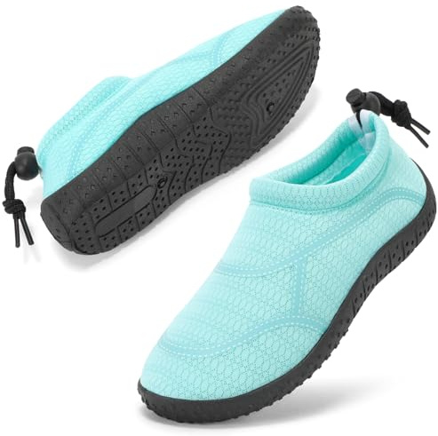 HKR Water Shoes Kids Girls Swim Beach Aqua Swimming Pool Surf Childrens Barefoot Skin Outdoor Boys Non-Slip Children Quick Dry School Shoe Teal 1 UK
