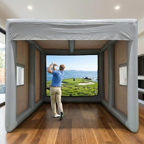 Portable Inflatable Golf Simulator - Large Size Indoor/Outdoor Golf Practice Swing Tent with Projection Screen, Suitable for All Skill Levels (Projector Not Included) (16.5x13x10.8ft)
