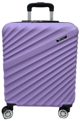 COVERI COLLECTION Trolley Rigido Bagaglio a Mano, KG 2,5, 55x40x20 cm, 37 Litri, 4 Ruote Doppie Girevoli 360°, Chiusura Combinazione, approvato dalla maggior parte delle compagnie (VIOLA)