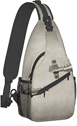 KUEhhhr A Dancer wasserdichter leichter Sling-Rucksack für Sport und Outdoor, für Damen und Herren, 2. Weltkrieg Flugzeug, One Size, Tagesrucksack