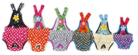 Elastischen Baumwolle Kleine Hund Hundehöschen Panty Sanitär Windel Mit Punkt (Zufällige Farbe) - XS