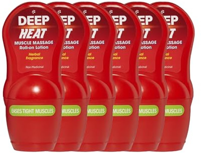 SIX Packs of Deep Heat Muscle Massage Roll-On Lotion 50ml