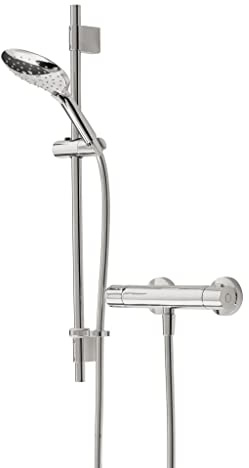 Bristan CLR SHXMTFF C Claret Thermostatic Exposed Bar Valve with Adjustable Riser and Multi-Function Handset, Chrome