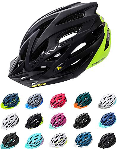 meteor Fahrradhelm Herren Damen Kinder-Helm rollerhelm mädchen kinderfahrradhelm rennradhelm Mountainbike Inliner skaterhelm fahradhelm Scooter Jungen Bike Helmet M 55-58 cm Black/Green
