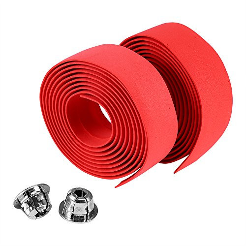 Alomejor Lenkerband f¨¹r Rennr?der, mit Stopfen, Rot, 2 St¨¹ck
