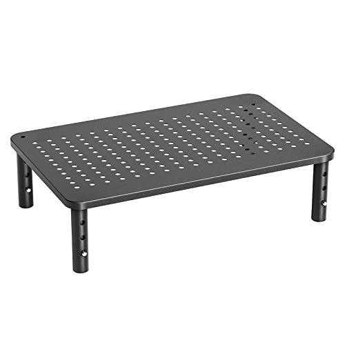 HUANUO Monitor Stand, Monitor Stand Riser 3 Height Adjustable, Monitor Riser with Airflow Vents, Laptop Stand for Desk, Laptop Riser, Desk Organizer for Monitor, 15.6 Laptop, PC, Printer