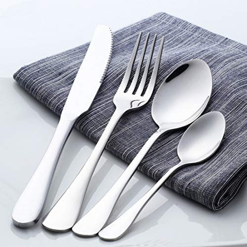 Buyer Star Flatware Cutlery Set 4 pieces Stainless Steel Utensils, Silverware Dinnerware Knife and Fork Table Spoon Teaspoon