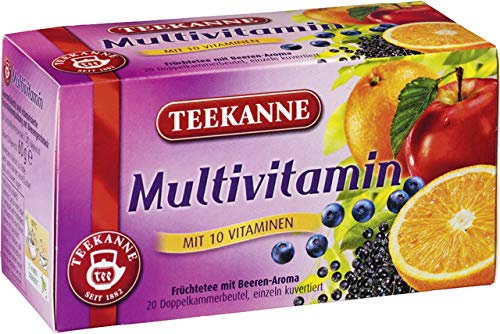 TEEKANNE Früchtetee Multivitamin, Beutel kuvertiert, 20 Beutel à 3 g, Sie erhalten 1 Packung mit 20 Beutel