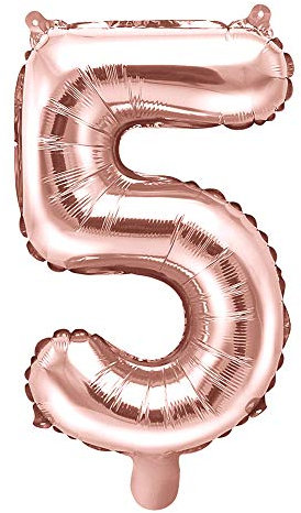 Folienballon Zahl 5 in Roségold 35cm Luftballons Party Deko