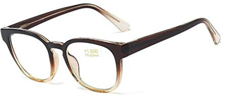 Unisex Lesebrille, Big Lesebrille, Unisex Mode, Brillen, Anti Blaues Licht Blocking, Überanstrengung Der Augen Gläser Lesen, Anti-UV (Color : Brown, Size : 1.0)