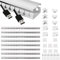 Alritz Lot de 9 goulottes autocollantes en PVC, gestion des câbles, bureau et TV, pour tous les câbles d'alimentation dans la maison/le bureau, 39 x 4 x 2 cm, blanc