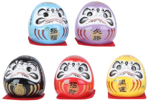 Amosfun 5Pcs Adornos Japoneses De CeráMica, DecoracióN Tradicional Japonesa, Artesanía ÚNica con Colores Vibrantes, Hogar, Oficina, Sala De Estar Y Escritorio