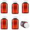 100ml Pill pots with lids, Empty Plastic Medicine Amber Bottles, Pill Storage pots and Child Safety caps, Strong Reusable Medicine Storage pots, 6 x 100ml Pill Pots and lids