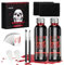 Kunstblut Halloween, FURTIME Halloween SFX Schminke Set - 60ml Künstliches Frisches Blut, 60ml Dunkelrotes TheaterBlut, Vampirzähne, Make-up-Pinsel und Schwämme, 30 Temporäre Narbentattoos
