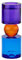 Gift Company Kerzen- und Teelichthalter Sari M, Windlicht, Dekolicht, Kristallglas, Blau, Orange, Lila, 21.5 cm, 1097004009