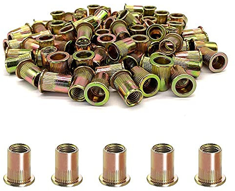 Nietmuttern, M10 Karbonstahl, metrisches Nietmuttern-Sortiment, Flachkopf-Gewindeeinsatz-Sortiment, für Automobil-Möbeldekoration, elektrische und industrielle Produkte (NUT-M10, 50 Stück)