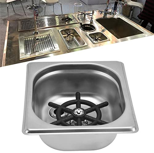 Sciacquatrice per Bicchieri, Lavabicchieri Automatica, Lavabottiglie in Vetro Ad Alta Pressione, Accessori per Lavelli da Cucina in Acciaio Inossidabile per Cucine da Laboratorio per Uso(D'argento)