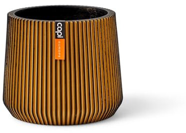 Capi Europe - Sandbag Groove Black & Gold - 27x22 - Gold - Öffnung Ø21 - Blumentopf für drinnen - BGVGB395