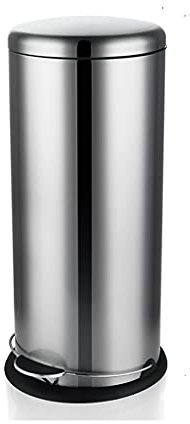 Poubelle Poubelle silencieuse ronde boîte de corbeille en acier inoxydable de pédale de pédale peut avec une poubelle de couvercle avec une puissance de cuisine de grande capacité 20L / 30L Poubelle d
