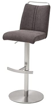 Robas Lund Barhocker Braun Stoffbezug drehbar 360°, Barstuhl höhenverstellbar, Giulia A