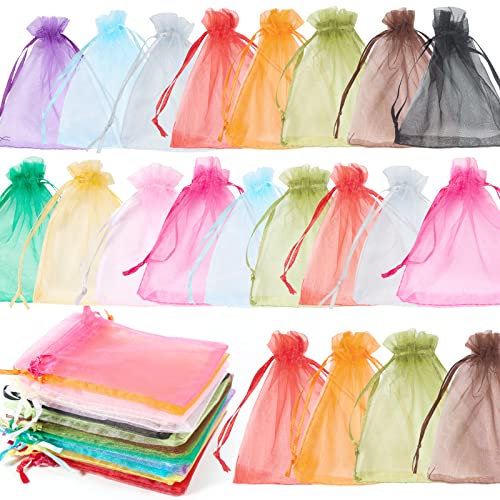100 Stück Organzasäckchen Bunt, Organzabeutel 10x12 cm, Geschenkbeutel Organza, Schmuckbeutel mit Tunnelzug, Hochzeit Säckchen, Lavendelsäckchen Säckchen, Hochzeitsbevorzugung