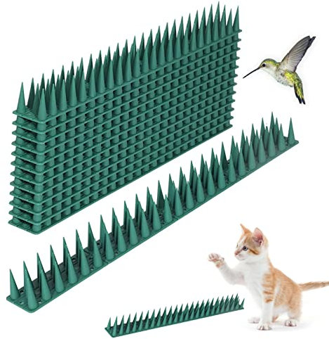 Luckxing Picchi di Uccelli | Cat Fence Spikes Sicurezza Anti Salita, Piccione Procione Scoiattolo Corvo Gatti Defender Punte per Esterno per Tenere lontani Gli Uccelli, per Tetto e ringhiera