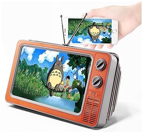 STEBRUAM 12 Lente di Ingrandimento,3D HD Schermo del Telefono da,d'Ingrandimento per Telefono Cellulare con Supporto Pieghevole Video Amplificatore per Tutti per telefono cellulare(Arancio)