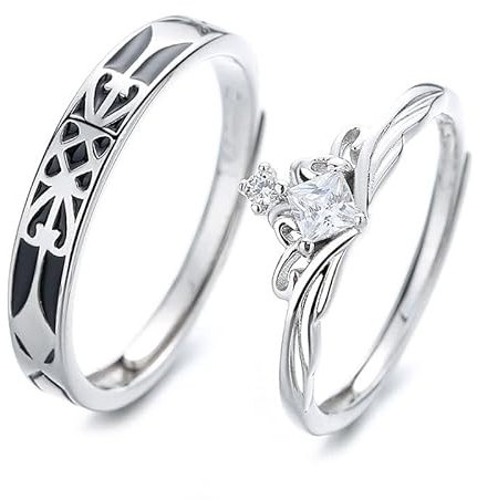 Paarringe Silber 999 Eheringe Versprechensringe Jubiläum, 2PCS-Prinzessin und Ritter