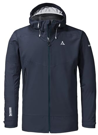 Schöffel Herren 2.5L 3D Jacket Vistdal M, nachhaltige Regenjacke aus pflanzenbasiertem ecodear Bio-Nylon, wasserdichte Outdoor Jacke, winddicht & atmungsaktiv dank Dermizax Membran, navy blazer, 54