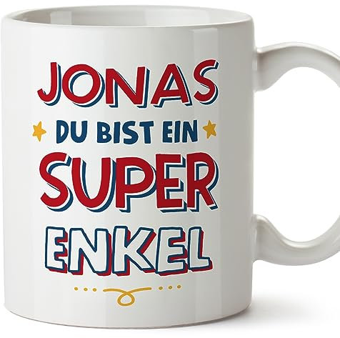 Mugffins Tassen Personalisieren mit Spruch für ENKEL - Auf Deutsch - Du Bist Super - 11 oz / 330 ml - Individuell Anpassbar Geschenk
