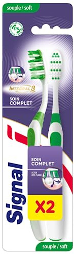 Signal - Packung mit 2 Zahnbürsten Integral 8 Pflege, weich